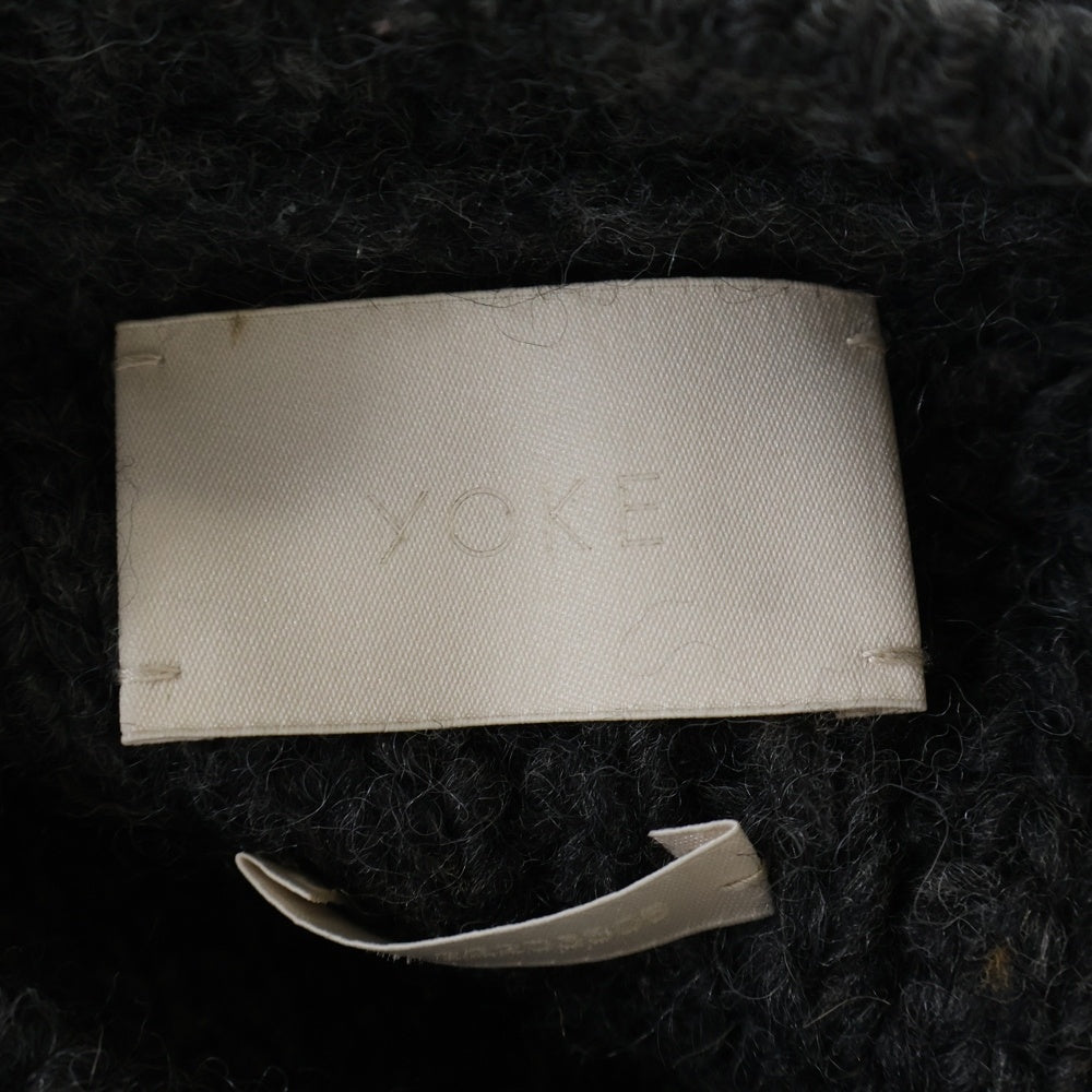 YOKE(ヨーク) 22AW IREGULAR KNITTED CREWNECK SWEATER イレギュラー クルーネック ニット セーター ブラック YK22AW0426S