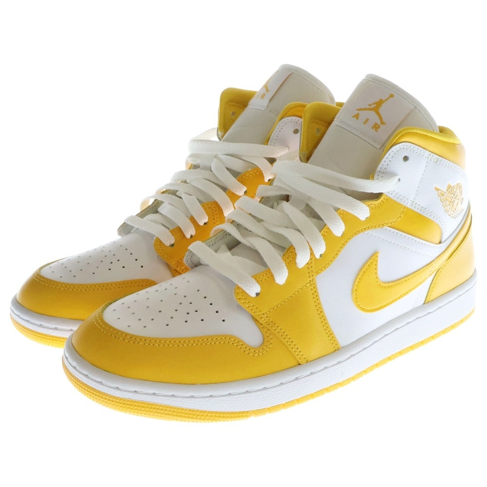 NIKE(ナイキ) WMNS AIR JORDAN 1 MID LEMON ウィメンズ エアジョーダン1 レモン ミッドカットスニーカー ホワイト/イエロー レディース US11.5/28.5cm BQ6472-117