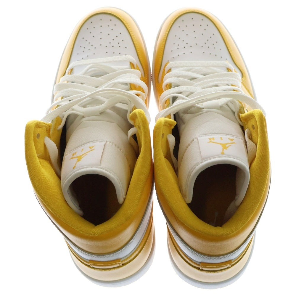 NIKE(ナイキ) WMNS AIR JORDAN 1 MID LEMON ウィメンズ エアジョーダン1 レモン ミッドカットスニーカー ホワイト/イエロー レディース US11.5/28.5cm BQ6472-117