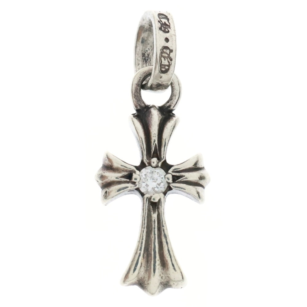 CHROME HEARTS(クロムハーツ) CRS BBYFAT DMND ベイビーファットクロス 両面1ダイヤ ペンダントトップ シルバー BCA238