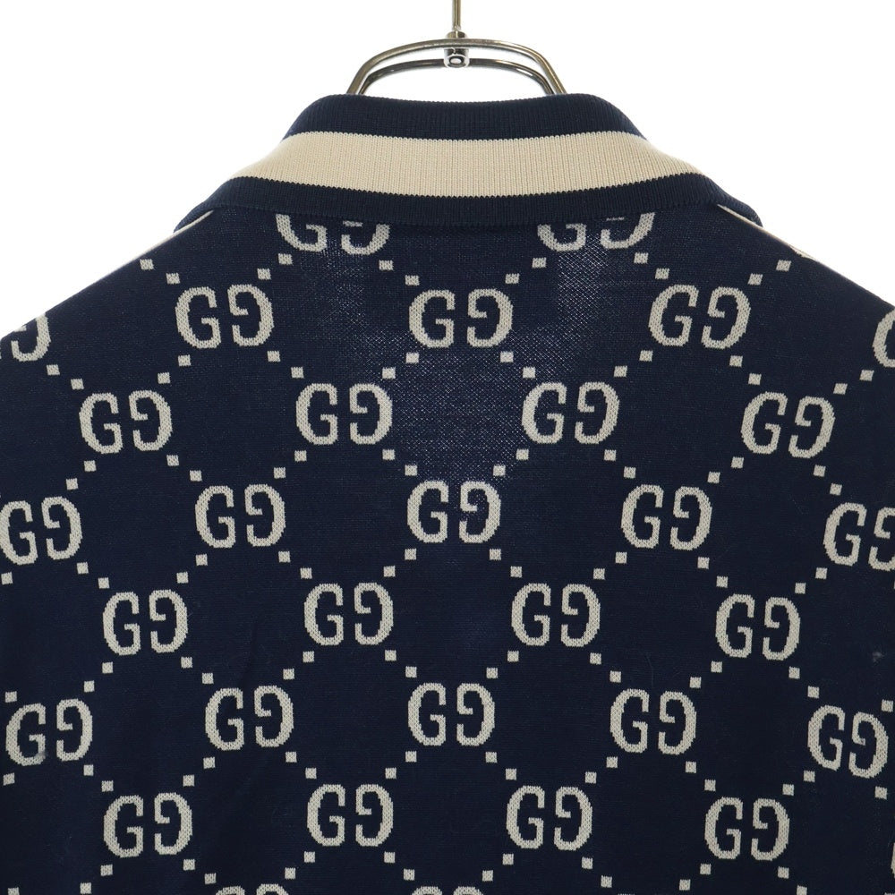 GUCCI(グッチ) 18AW GG Jacquard Cotton Jacket GGジャカード コットン サイドライン トラックジャケット ネイビー 496919 X9V05