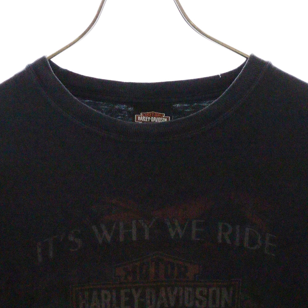 HARLEY DAVIDSON(ハーレーダビッドソン) WISCONSIN ウィスコンシン 両面プリント 半袖Tシャツ カットソー ブラック
