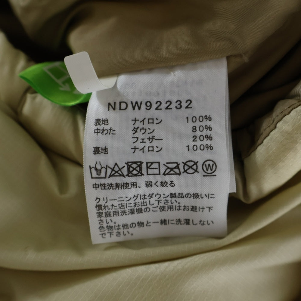 THE NORTH FACE(ザノースフェイス) SHORT NUPTSE JKT ショートヌプシ ダウンジャケット レディース ベージュ NDW92232