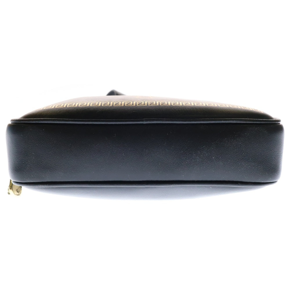 FENDI(フェンディ) × VERSACE FENDACE ヴェルサーチ フェンダーチェ ロゴスタンプ レザー ショルダーバッグ ブラック/ゴールド 7M0285