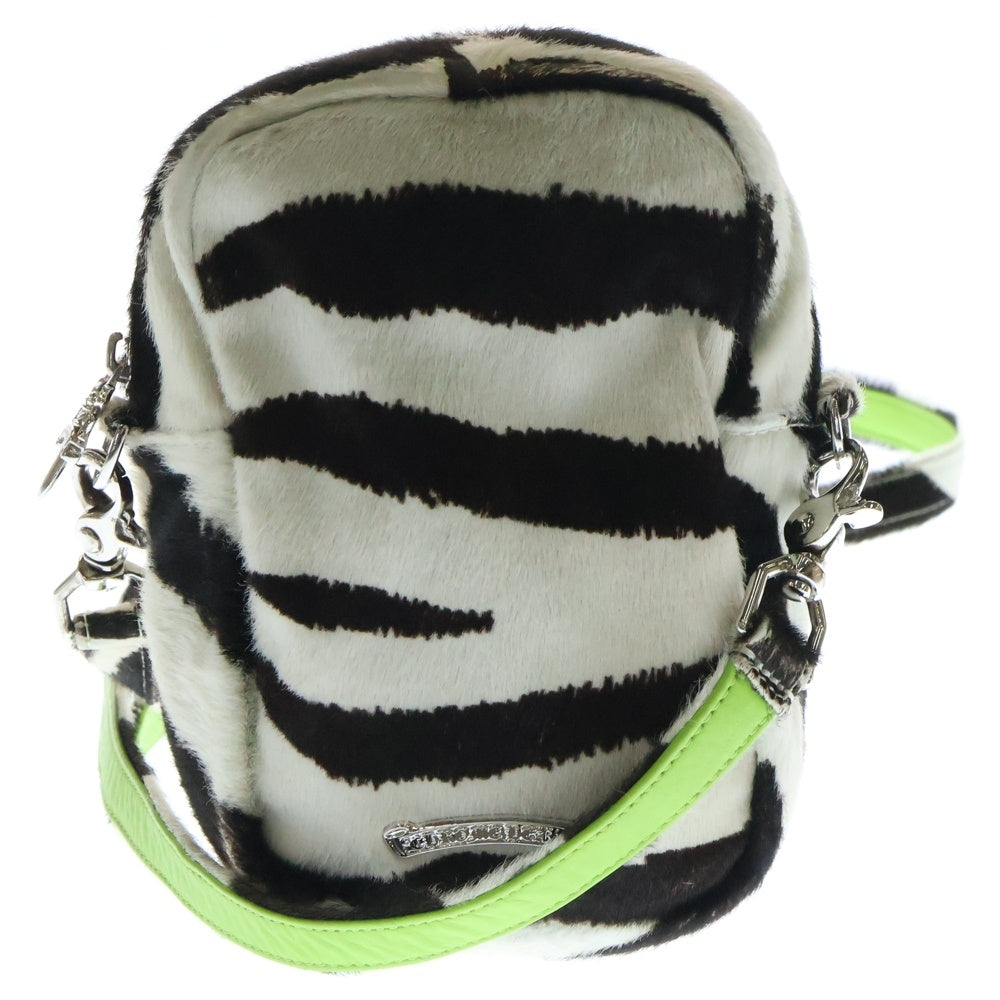 CHROME HEARTS(クロムハーツ) TAKA MINI LTHR タカミニ クロスパッチハラコレザーショルダーバッグ ホワイト/グリーン