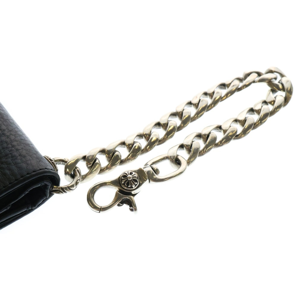 CHROME HEARTS(クロムハーツ) TV MAN ティービーマン クロスパッチ クラシックチェーン付き レザー ウォレット 財布 ブラック