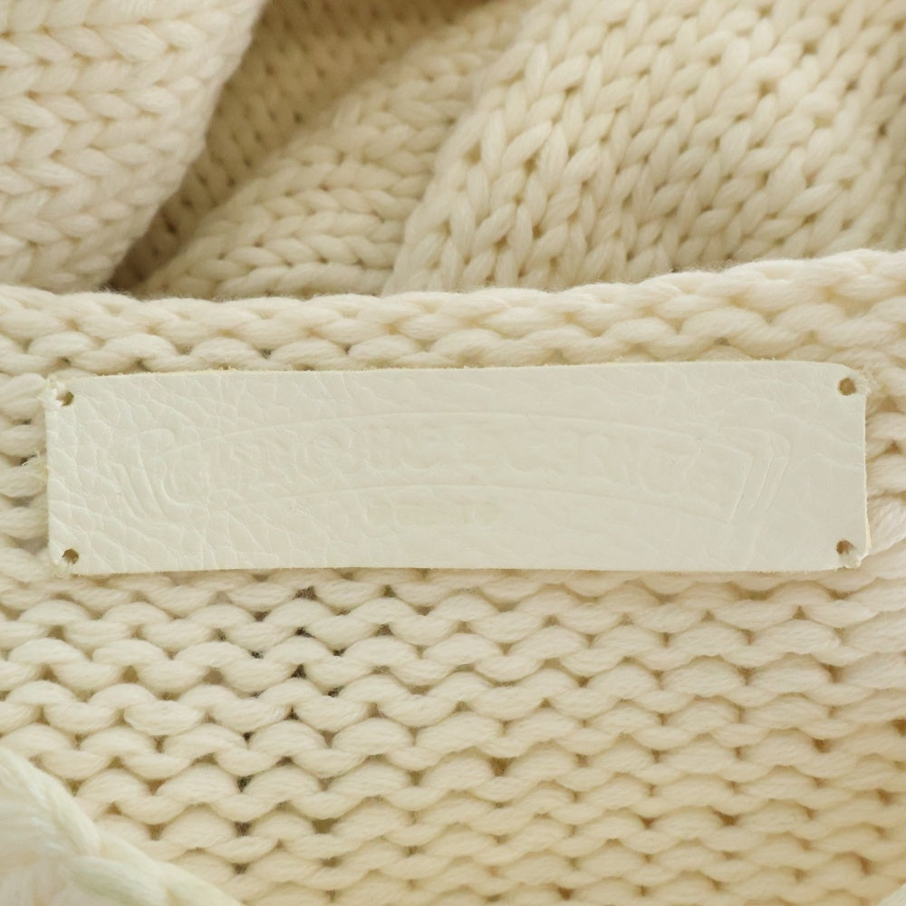 CHROME HEARTS(クロムハーツ) STAR PATCH CASHMERE SWEATER スターパッチ ローゲージカシミヤニットスウェット セーター ホワイト/ブルー