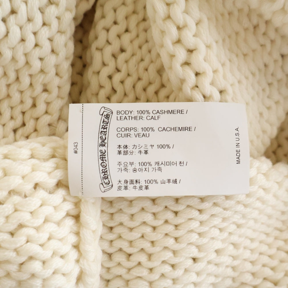 CHROME HEARTS(クロムハーツ) STAR PATCH CASHMERE SWEATER スターパッチ ローゲージカシミヤニットスウェット セーター ホワイト/ブルー