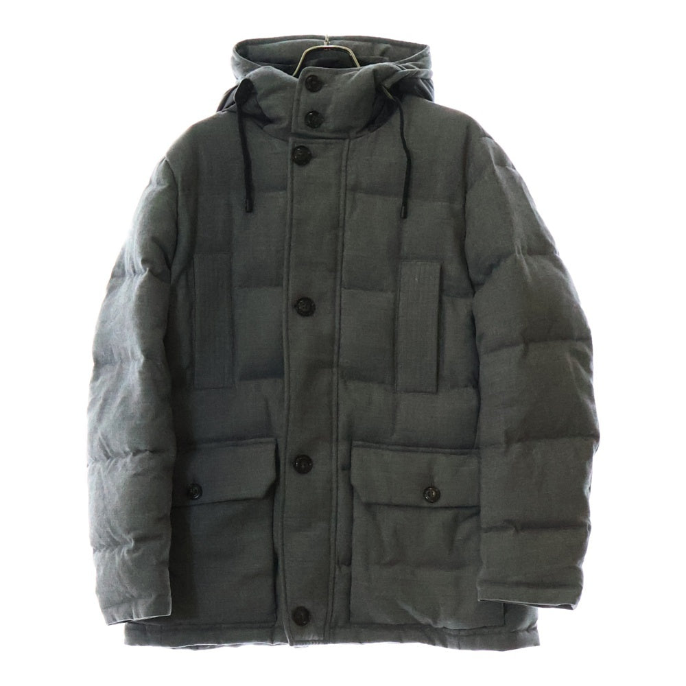 TOMMY HILFIGER(トミーヒルフィガー) WOOL FLANNEL DOWN PARKA ウール フランネル フーデット ダウンジャケット グレー M144410042