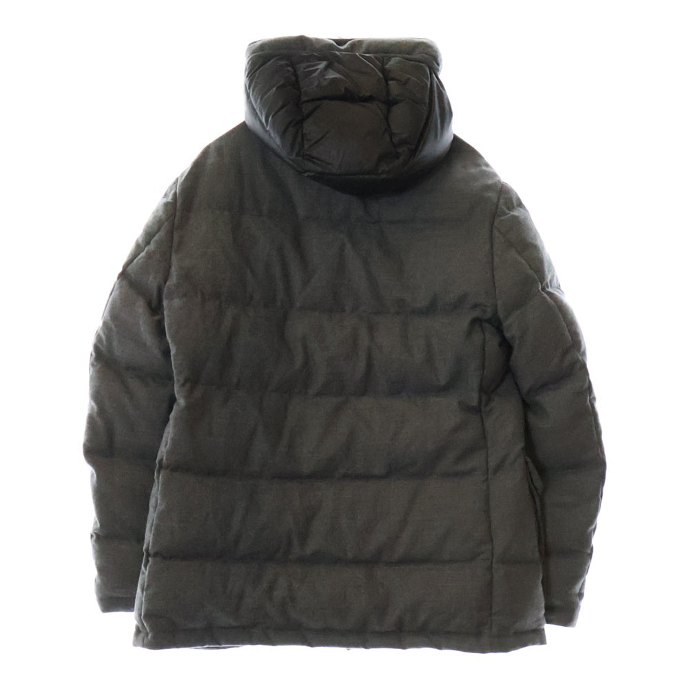TOMMY HILFIGER(トミーヒルフィガー) WOOL FLANNEL DOWN PARKA ウール フランネル フーデット ダウンジャケット グレー M144410042