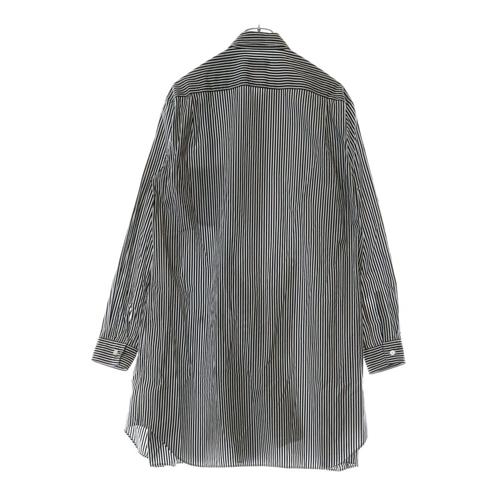 COMME des GARCONS HOMME PLUS(コムデギャルソンオムプリュス) 23AW AD2023 胸ポケット 4タック ストライプ柄 長袖シャツ ブラック/ホワイト TL-V008