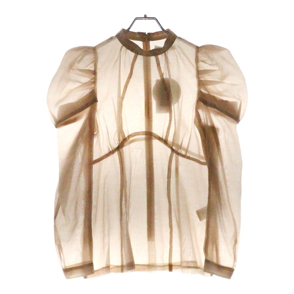AKIKOAOKI(アキコアオキ) 23AW Franceca-01 パフスリーブ シアー 長袖ブラウス ベージュ レディース AA23AW-T03-01