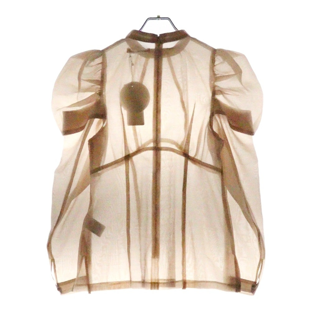 AKIKOAOKI(アキコアオキ) 23AW Franceca-01 パフスリーブ シアー 長袖ブラウス ベージュ レディース AA23AW-T03-01
