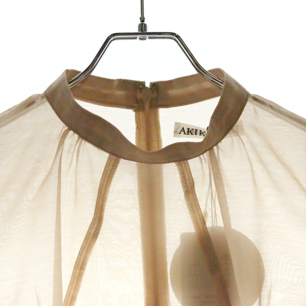 AKIKOAOKI(アキコアオキ) 23AW Franceca-01 パフスリーブ シアー 長袖ブラウス ベージュ レディース AA23AW-T03-01