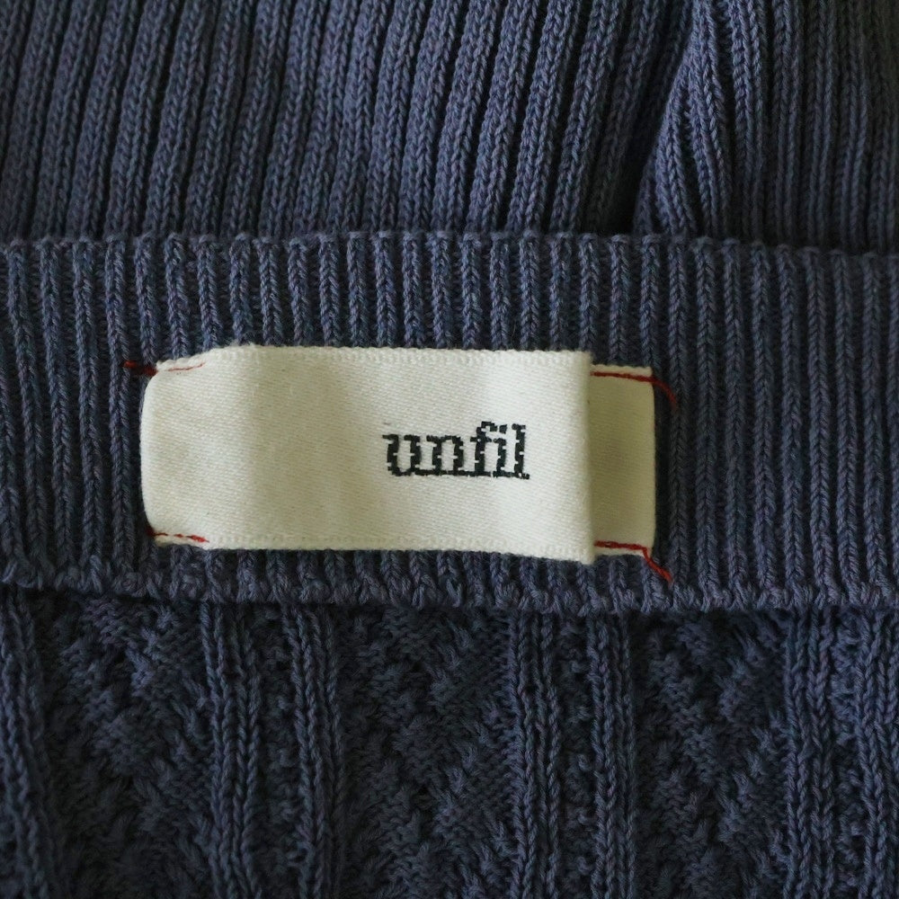 unfil(アンフィル) ケーブル コットンニット キャミソール トップス リブニット タイトスカート セットアップ ブルー レディース ONSP-UW147 ONSP-UW148