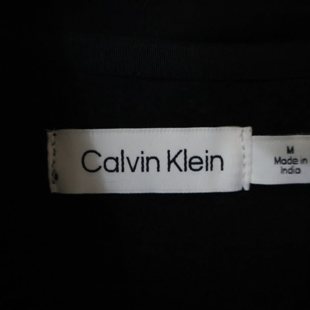 Calvin Klein(カルバンクライン) ARCHIVE ロゴ刺繍 裏起毛 スウェット プルオーバーパーカー ブラック 40WH100