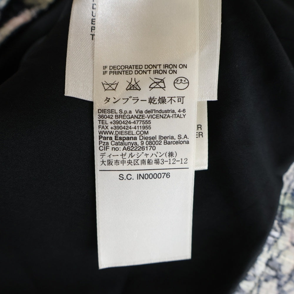 DIESEL(ディーゼル) 総柄アートプリント スパンコール装飾 ダブルライダースジャケット マルチカラー レディース