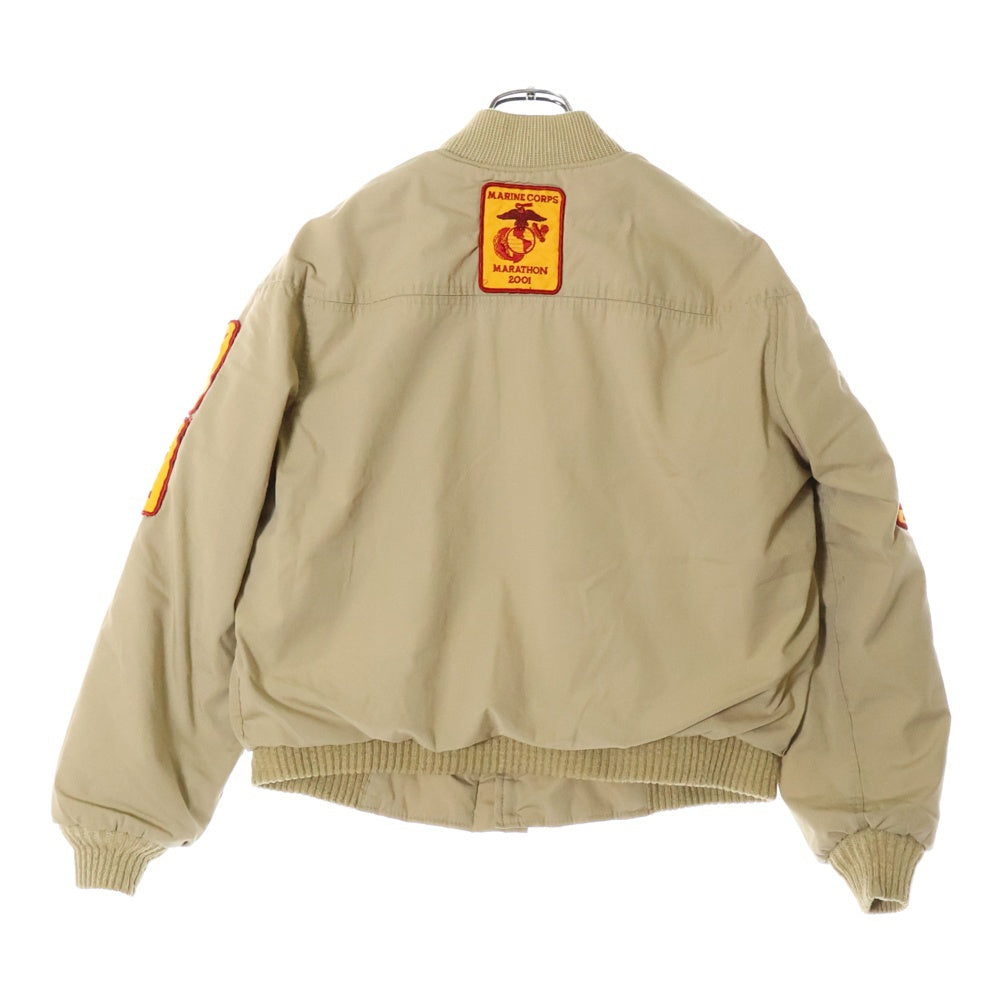 VINTAGE(ヴィンテージ) 70S VINTAGE カタリナ ダービーカップショルダー ジップフライジャケット 両腕ワッペンデザイン ベージュ