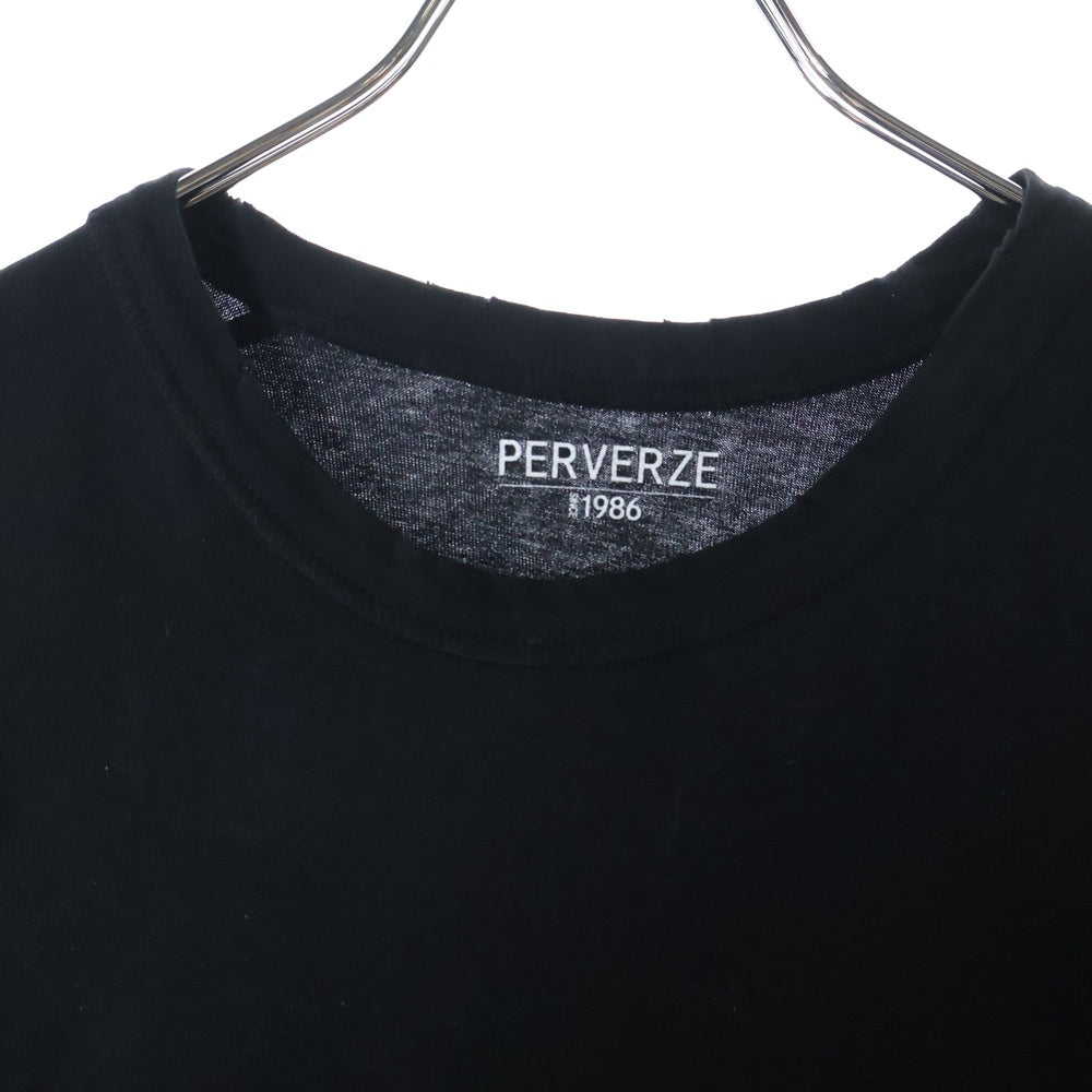 PERVERZE(パーバーズ) Regular Tee #1 クロップドTシャツ 半袖クルーネックカットソー ブラック レディース 0121010611