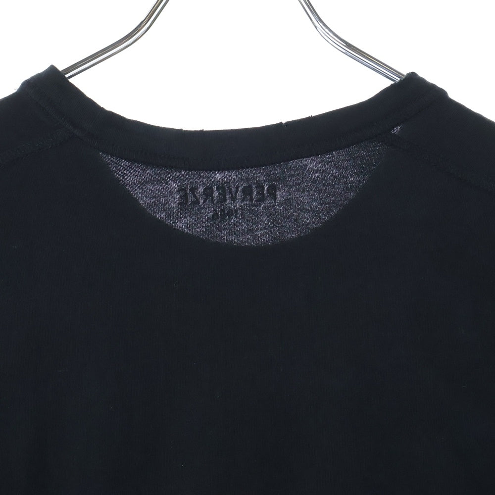 PERVERZE(パーバーズ) Regular Tee #1 クロップドTシャツ 半袖クルーネックカットソー ブラック レディース 0121010611