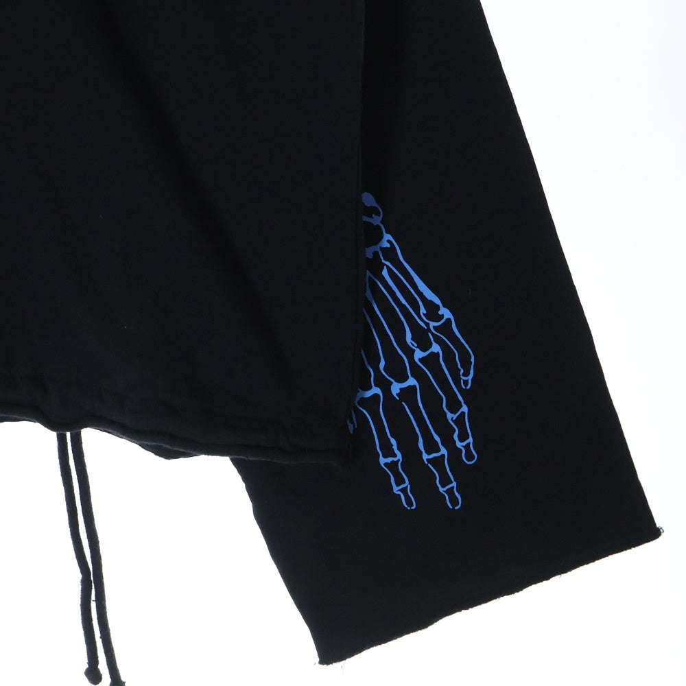RAF SIMONS(ラフシモンズ) 21AW OVERSIZED PRINTED SCARF HOODIE オーバーサイズドプリンテッド スカーフ プルオーバーフーディー パーカー スウェット ブラック 212-W185