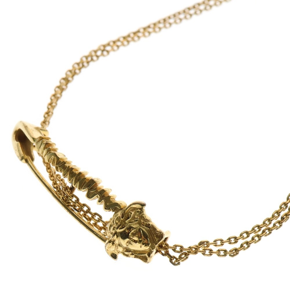 VERSACE(ヴェルサーチ) メドゥーサモチーフ セーフティピンチャーム ダブルリンク ネックレス ゴールド DG18019