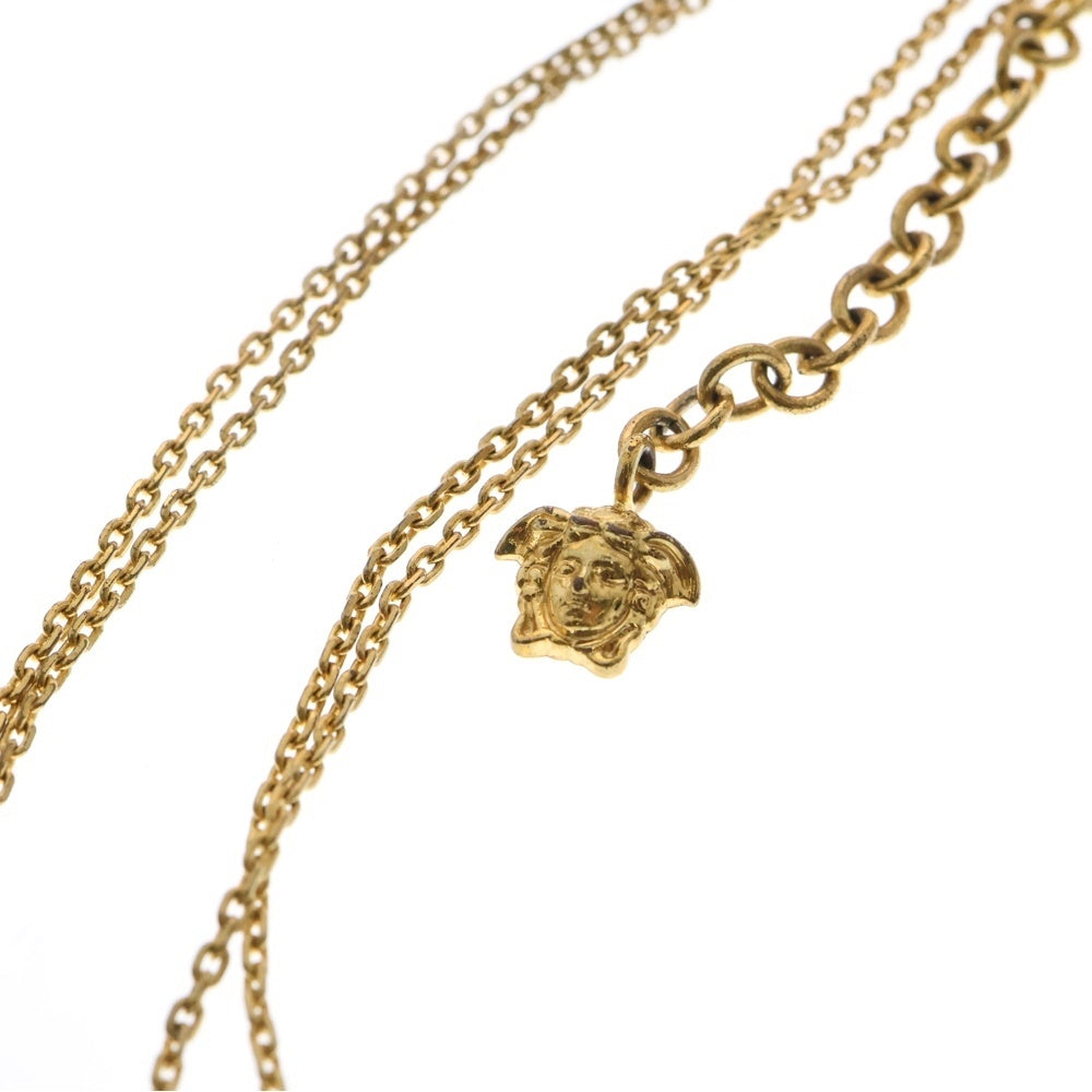VERSACE(ヴェルサーチ) メドゥーサモチーフ セーフティピンチャーム ダブルリンク ネックレス ゴールド DG18019