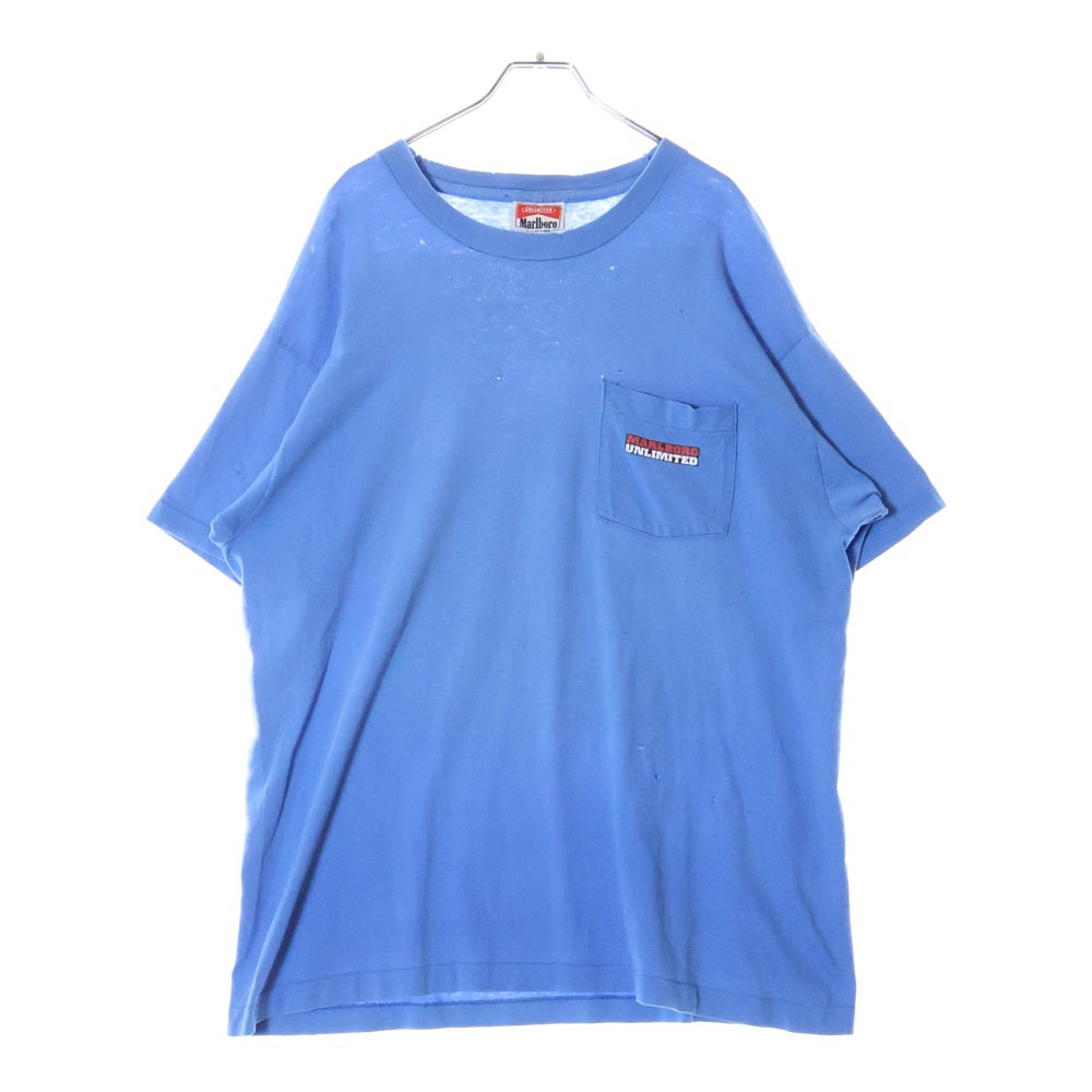 VINTAGE(ヴィンテージ) 90S VINTAGE Marlboro UNLIMITED COYOTE POCKET マルボロ アンリミテッド コヨーテ ポケット 両面プリント クルーネック 半袖Tシャツ カットソー ブルー