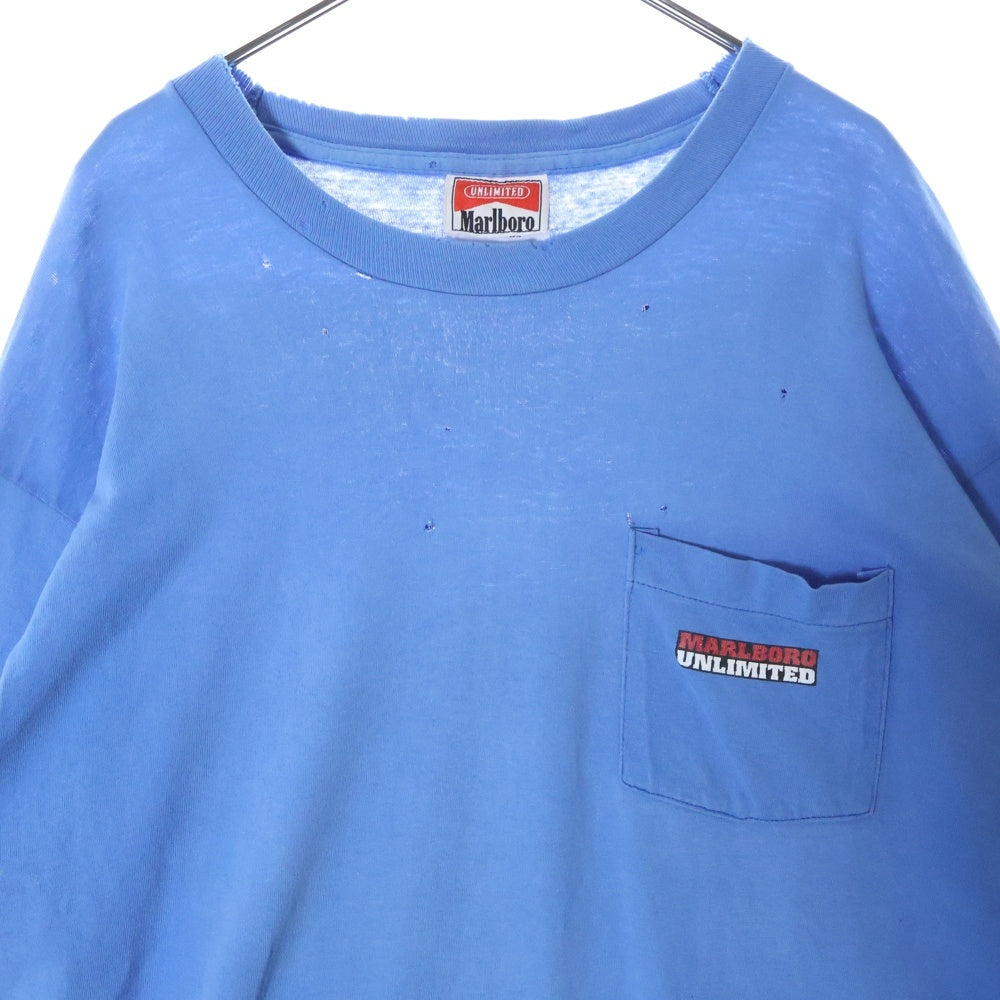 VINTAGE(ヴィンテージ) 90S VINTAGE Marlboro UNLIMITED COYOTE POCKET マルボロ アンリミテッド コヨーテ ポケット 両面プリント クルーネック 半袖Tシャツ カットソー ブルー