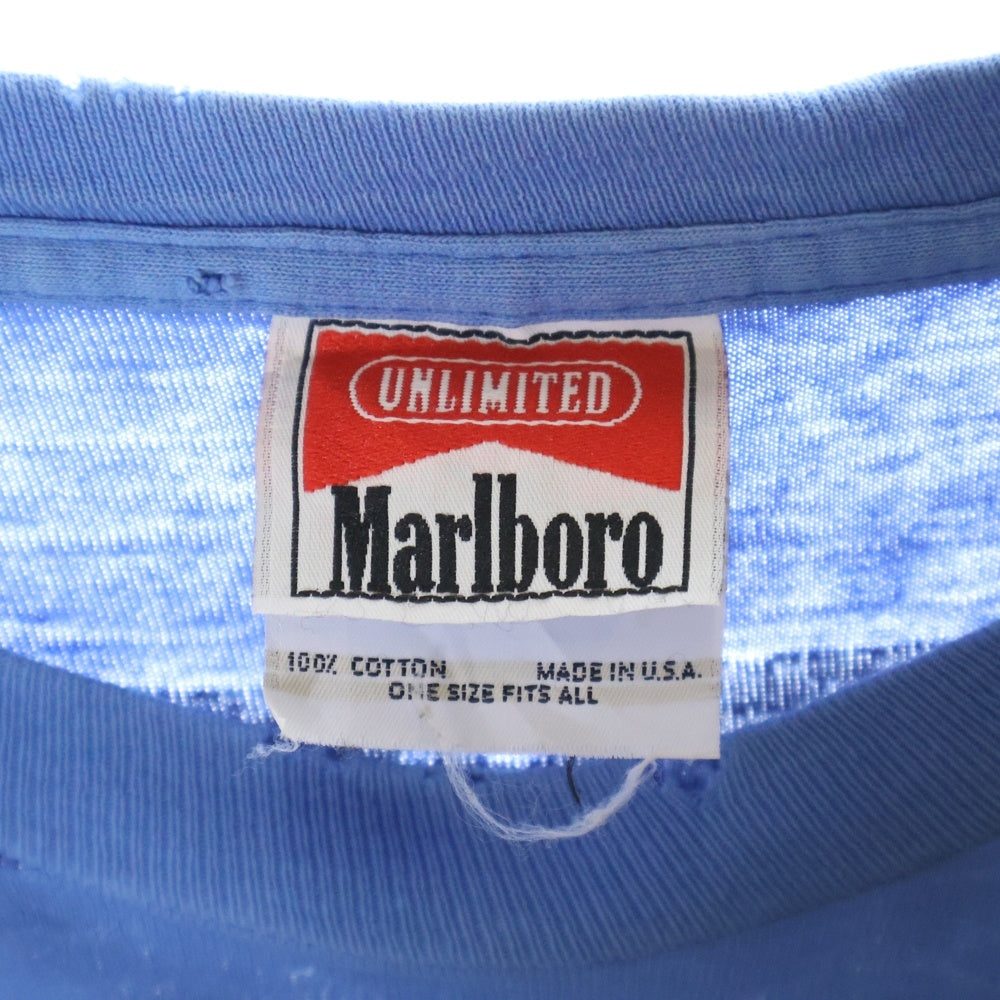 VINTAGE(ヴィンテージ) 90S VINTAGE Marlboro UNLIMITED COYOTE POCKET マルボロ アンリミテッド コヨーテ ポケット 両面プリント クルーネック 半袖Tシャツ カットソー ブルー