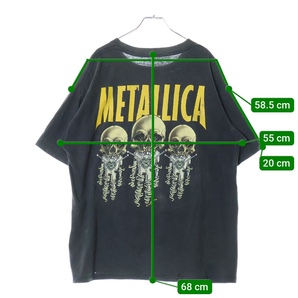 VINTAGE(ヴィンテージ) 90S VINTAGE METALLICA PUSHEAD FIXXXER ヴィンテージ メタリカ パスヘッド フィクサー 両面プリント クルーネック 半袖Tシャツ カットソー ブラック