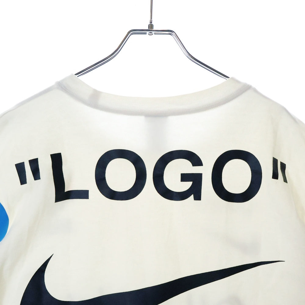 OFF-WHITE(オフホワイト) ×FOOTBALL COLLECTION TEE ナイキ フットボールコレクション グラフィックプリント クルーネック半袖Tシャツ カットソー ホワイト AJ3374-100
