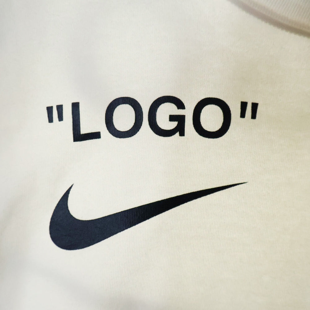 OFF-WHITE(オフホワイト) ×FOOTBALL COLLECTION TEE ナイキ フットボールコレクション グラフィックプリント クルーネック半袖Tシャツ カットソー ホワイト AJ3374-100
