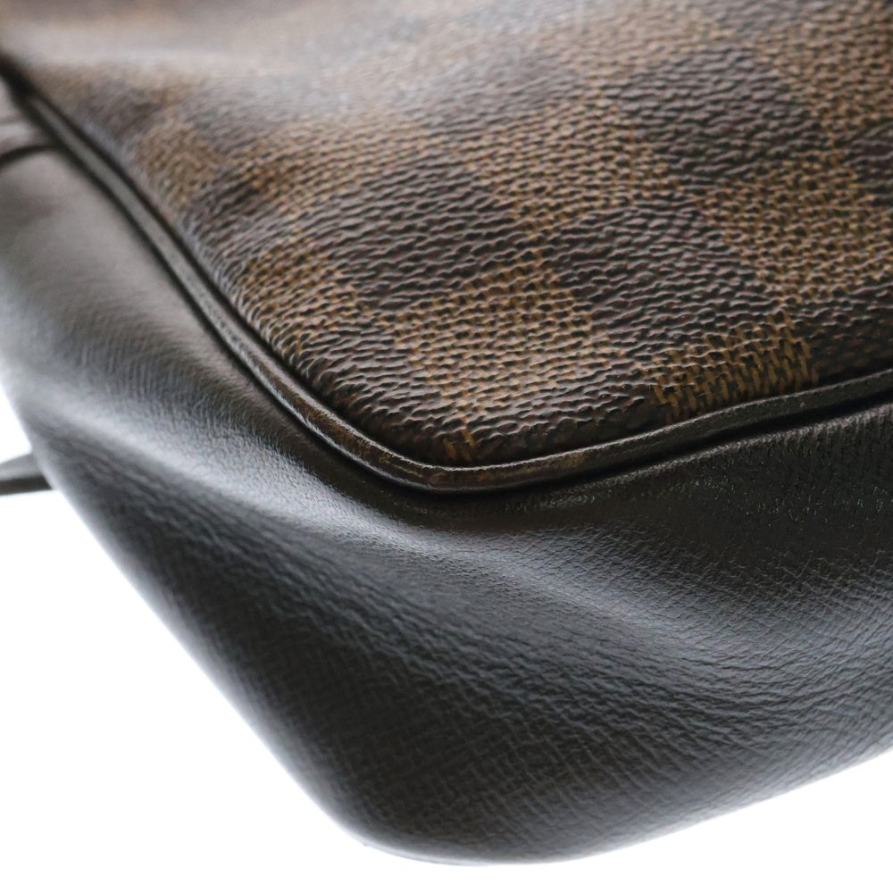 LOUIS VUITTON(ルイヴィトン) ダミエ トゥルース メイクアップポーチ レザー ハンドバッグ ゴールド金具 ブラウン レディース SP0939 N51982