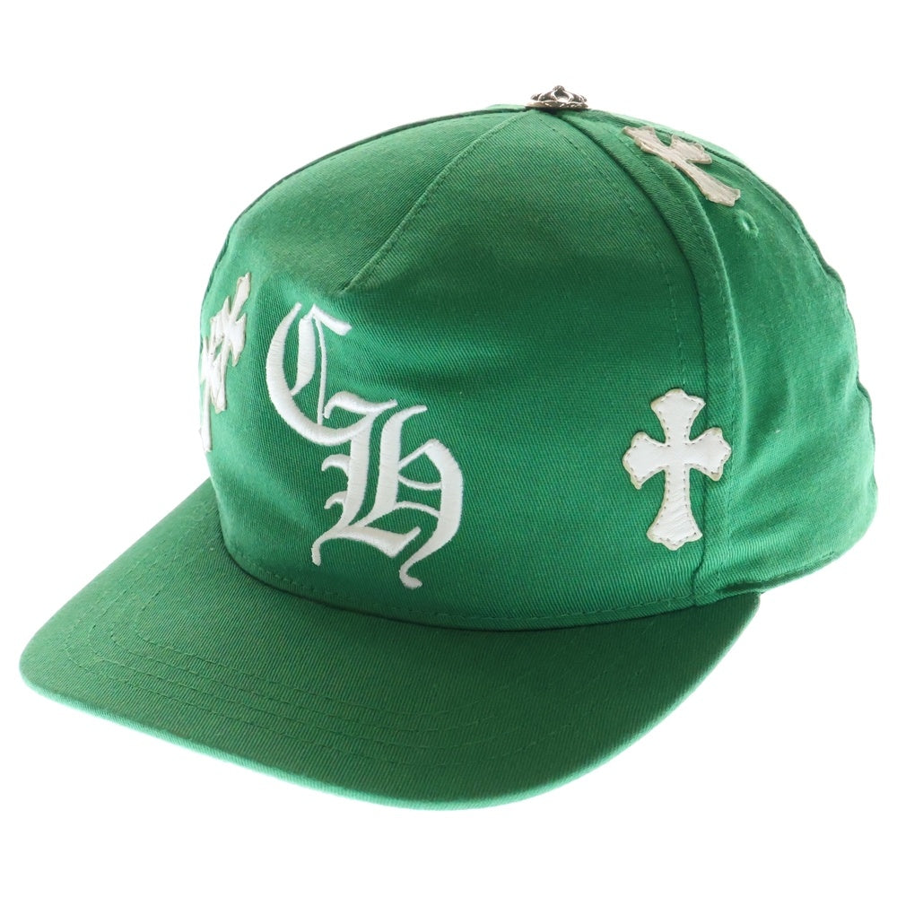 CHROME HEARTS(クロムハーツ) CH HAT クロスパッチ ベースボールキャップ 帽子 グリーン/ホワイト