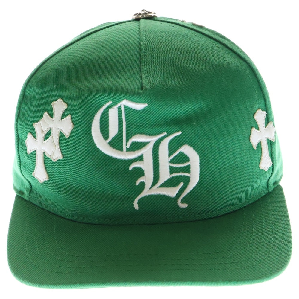 CHROME HEARTS(クロムハーツ) CH HAT クロスパッチ ベースボールキャップ 帽子 グリーン/ホワイト