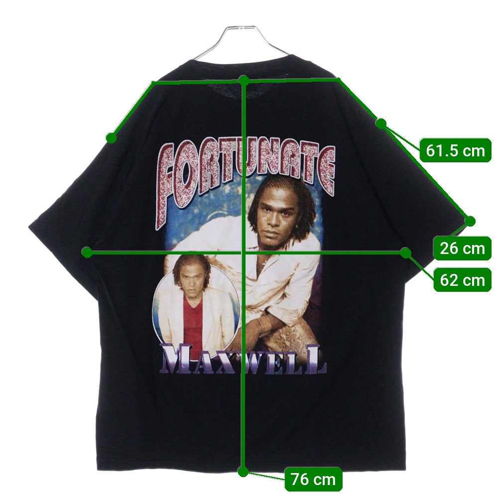 VINTAGE(ヴィンテージ) 90S VINTAGE MAX WELL FORTUNATE TEE ヴィンテージ マックスウェル フォーチュネイト 両面プリント クルーネック 半袖Tシャツ カットソー ブラック
