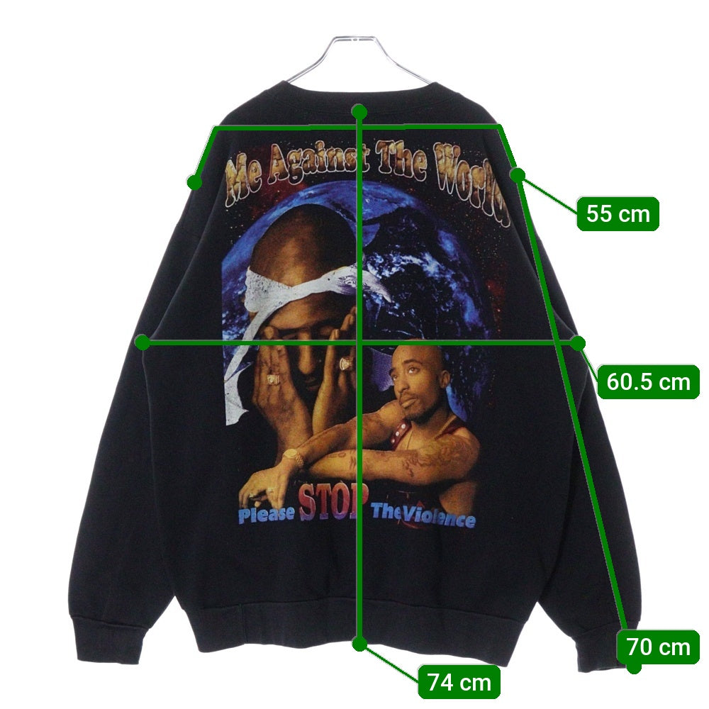 VINTAGE(ヴィンテージ) 90S VINTAGE 2PAC ALL EYES ON ME SWEATSHIRT ヴィンテージ 2パック オール アイズ オン ミー クルーネックプルオーバースウェットトレーナー ブラック