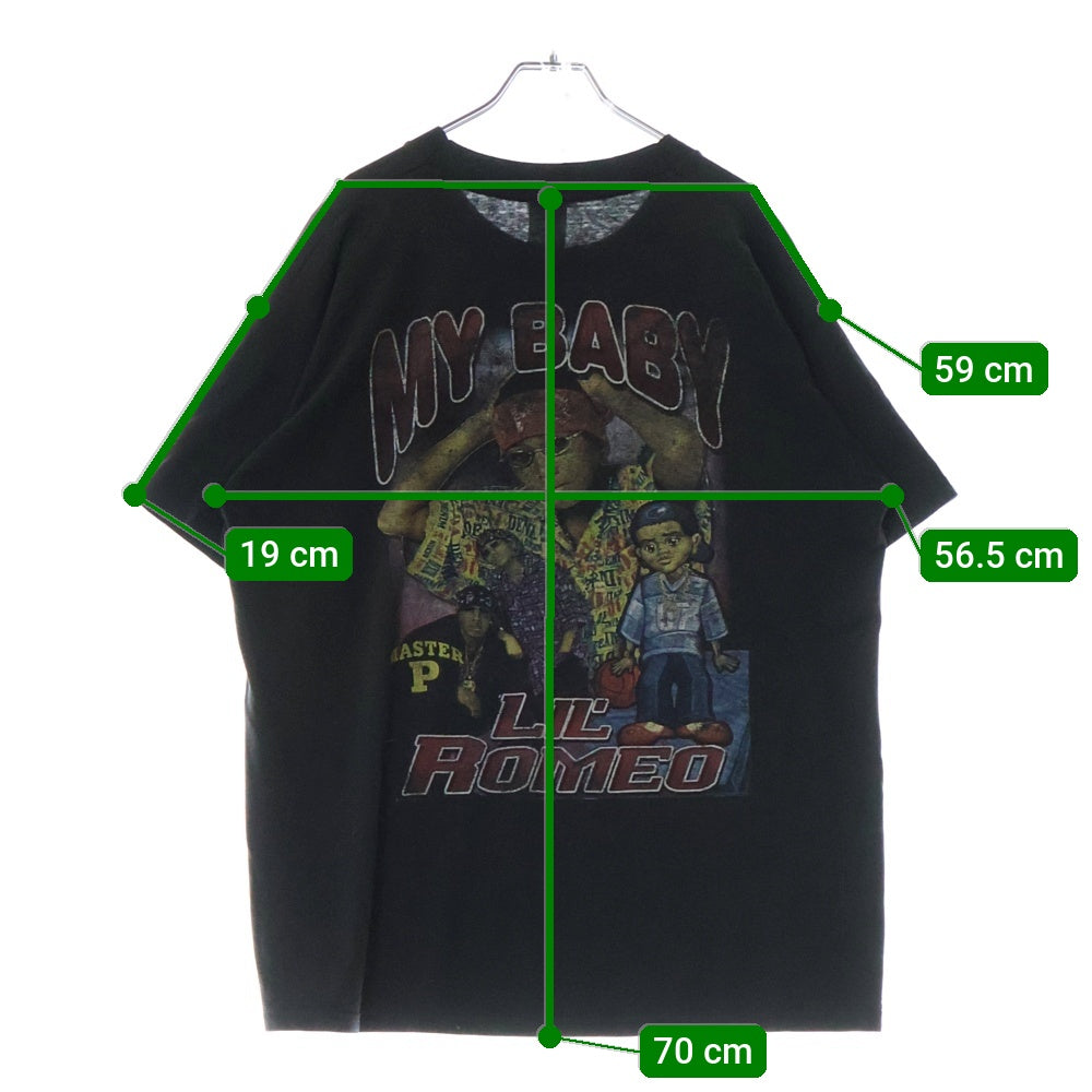 VINTAGE(ヴィンテージ) 90S VINTAGE LIL ROMEO TEE ヴィンテージ リル ロメオ 両面プリント クルーネック 半袖Tシャツ カットソー ブラック