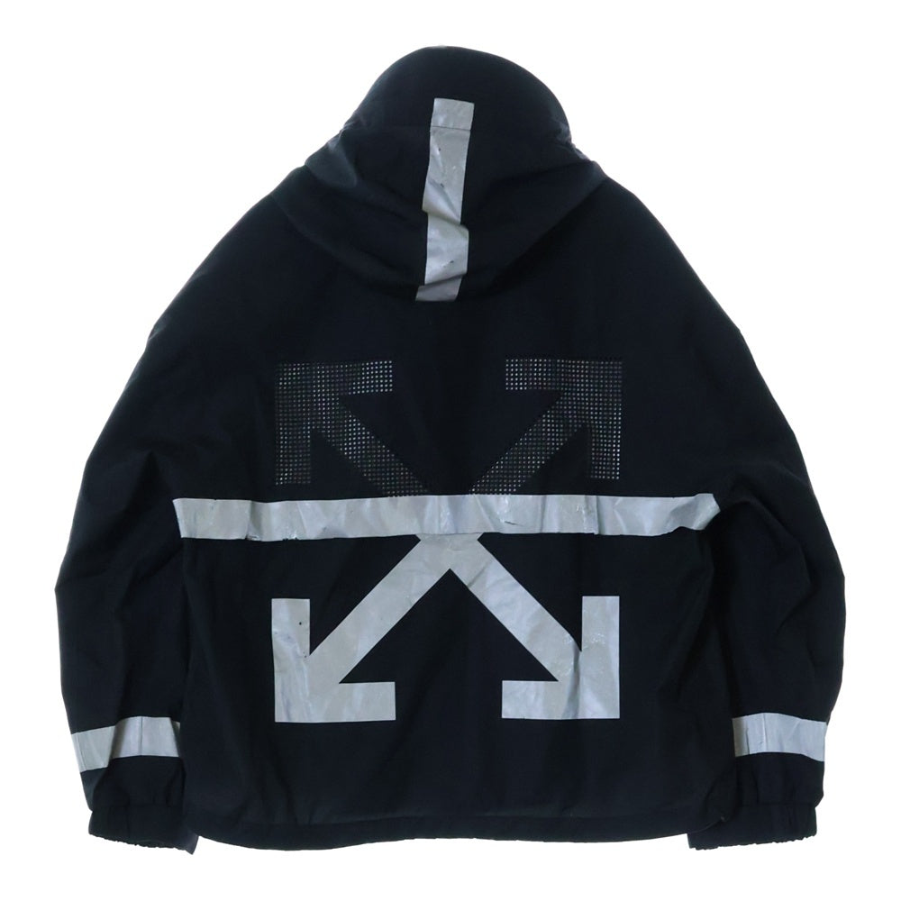 MONCLER(モンクレール) 17SS × OFFWHITE SEINE オフホワイト アロー プリント リフレクティブプリントナイロンジャケット ブラック C109H4102085 53903