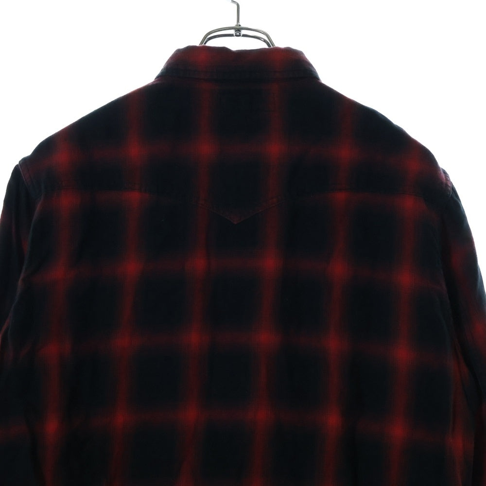 SAINT LAURENT PARIS(サンローランパリ) 15AW Plaid Western Shirt プレイド ウエスタン オンブレチェック 長袖 シャツ レッド 398063 Y9521