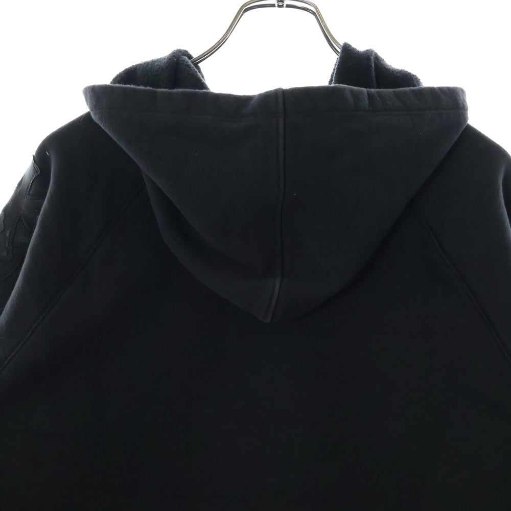 CHROME HEARTS(クロムハーツ) Y NOT HD PLVR GYN U PAPER JAM クロスパッチ付き スクロールラベル プルオーバースウェットパーカー ブラック