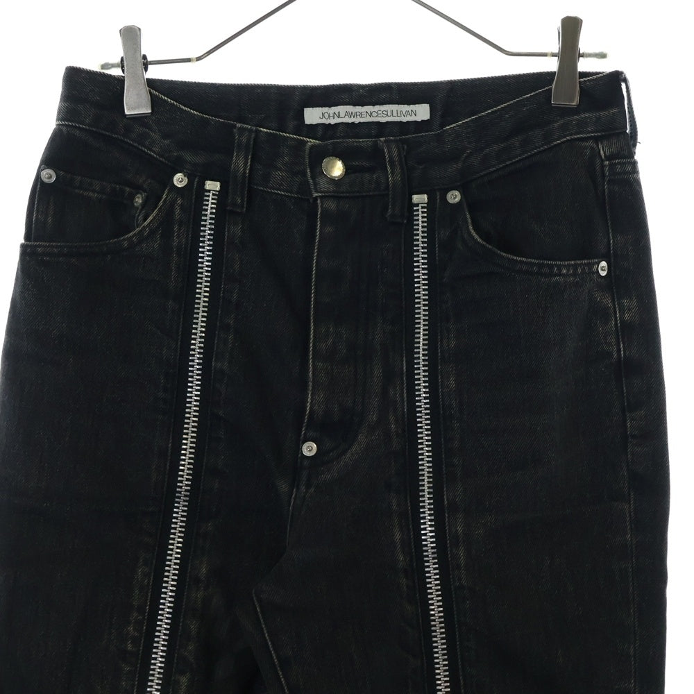 JOHN LAWRENCE SULLIVAN(ジョンローレンスサリバン) 20SS BLEACHED DENIM ZIPPED PANTS ブリーチドデニムジッパードパンツ ブラック 2A008-0320-15