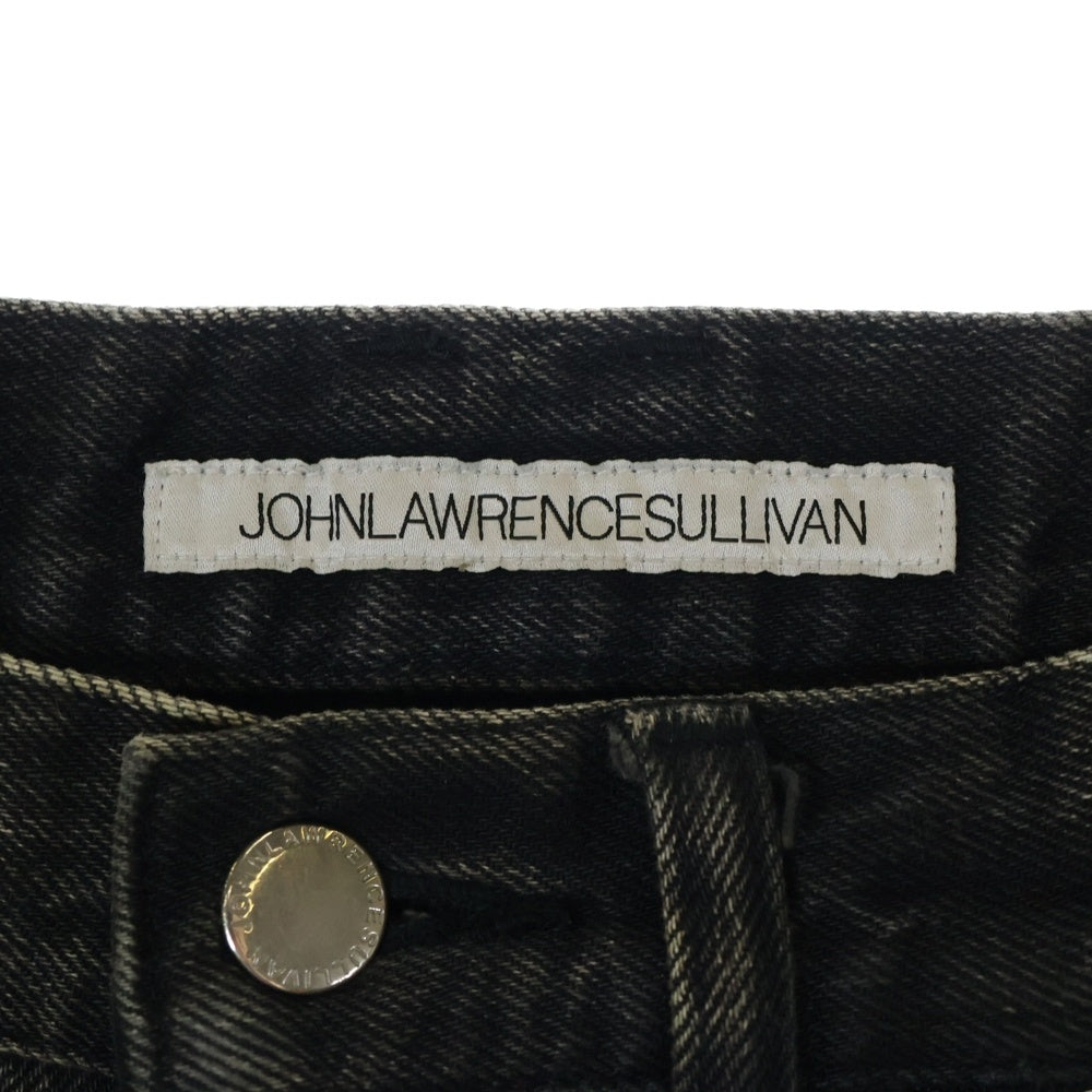 JOHN LAWRENCE SULLIVAN(ジョンローレンスサリバン) 20SS BLEACHED DENIM ZIPPED PANTS ブリーチドデニムジッパードパンツ ブラック 2A008-0320-15