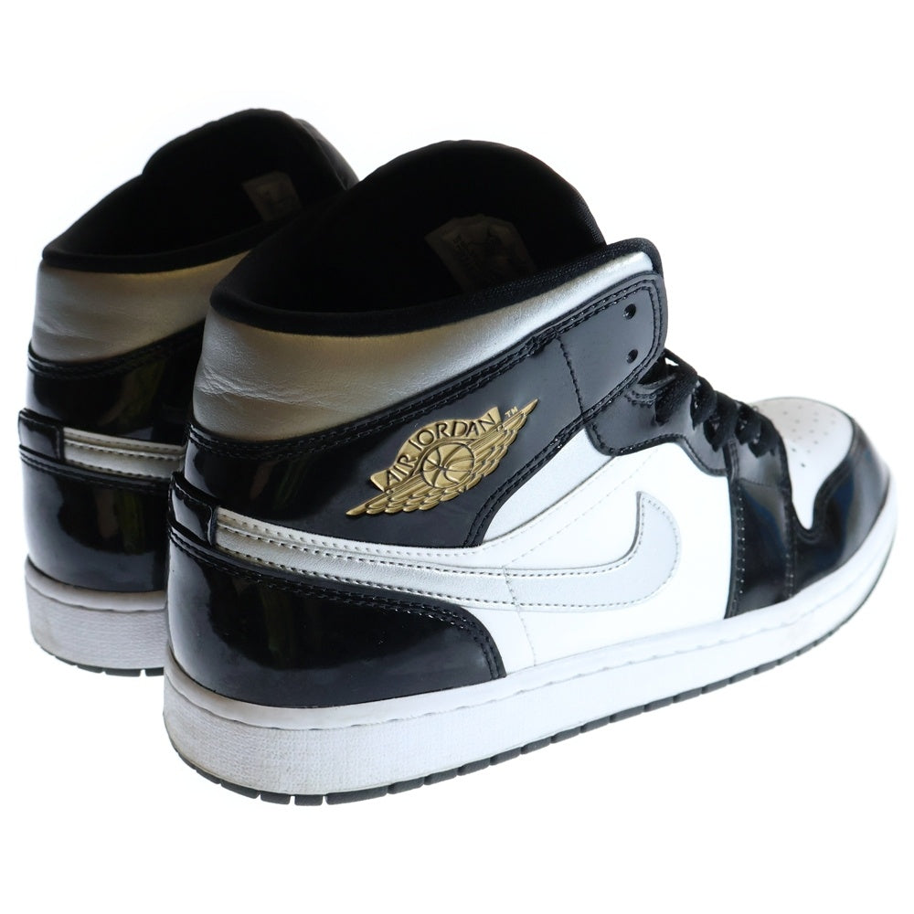 NIKE(ナイキ) AIR JORDAN 1MID BLACK PATENT エアジョーダン ブラックパテント ミッドカットスニーカー ブラック/ホワイト US10/28cm HV0789-010