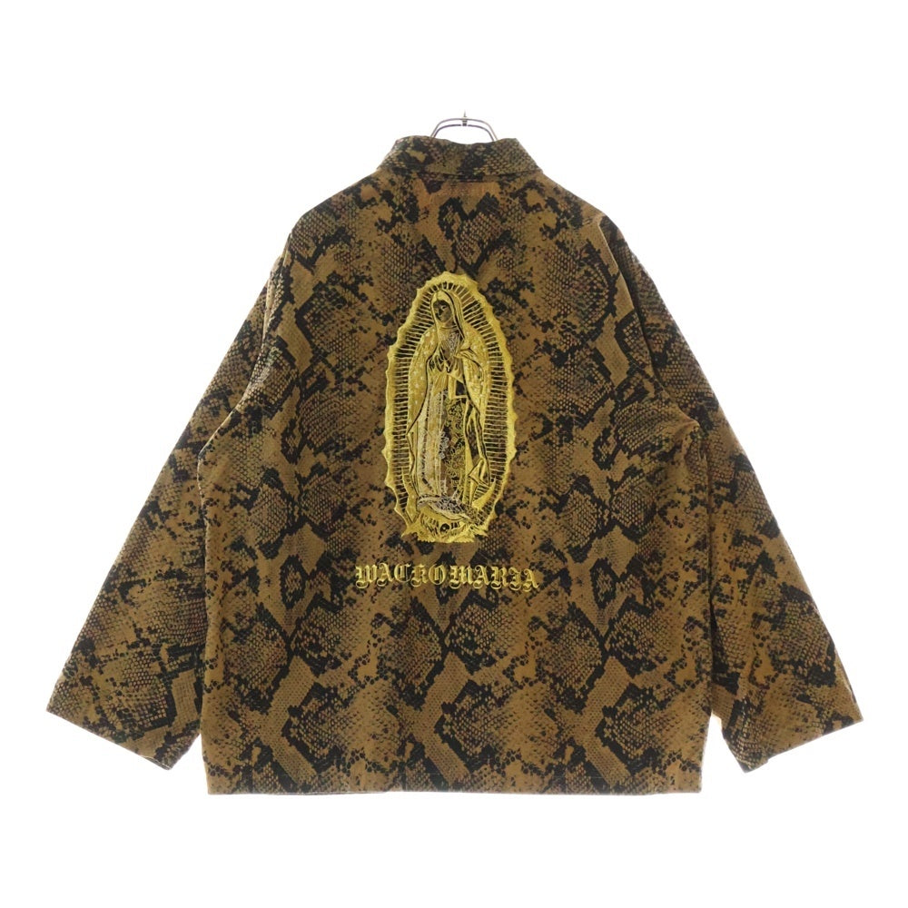 WACKO MARIA(ワコマリア) PYTHON ARMY SHIRT TYPE-1 パイソン柄 グラフィックエンブロイダリー アーミー シャツジャケット ブラウン/ゴールド