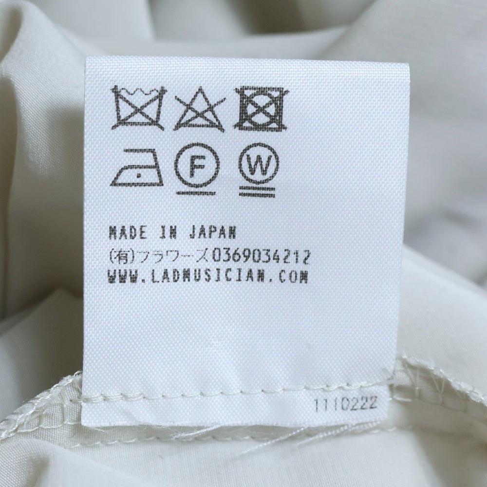 LAD MUSICIAN(ラッドミュージシャン) 23SS STANDARD SHIRT スタンダード ロングスリーブ ポリエステル 長袖 シャツ アイボリー 2123-105