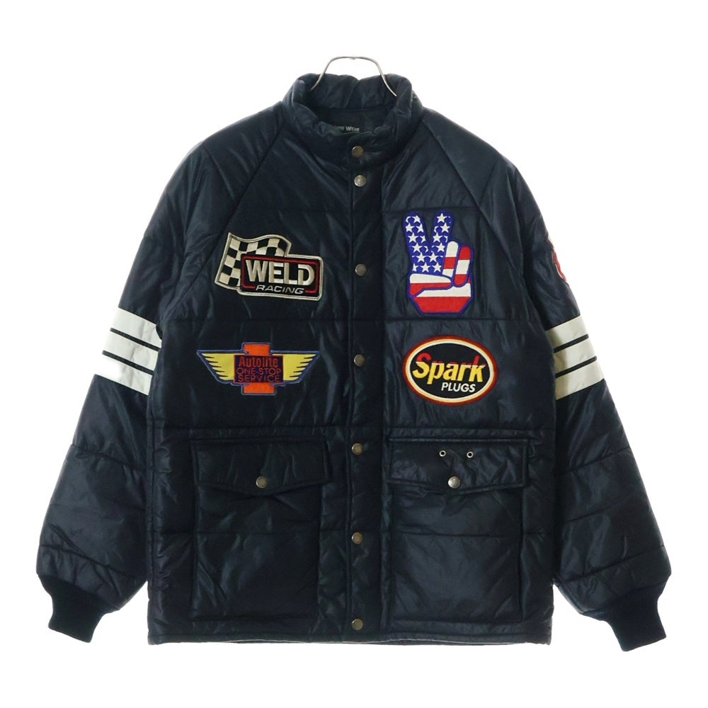 BEAMS(ビームス) HARDWEAR 中綿 ワッペン付き レーサージャケット ブラック
