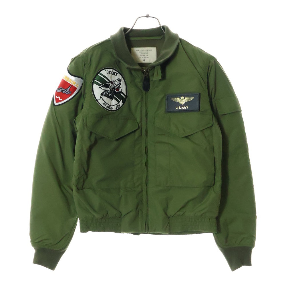 HOUSTON(ヒューストン) US.NAVY TYPE G-8 WEP JACKET VA-305パッチ付き 後期型 フライトジャケット グリーン