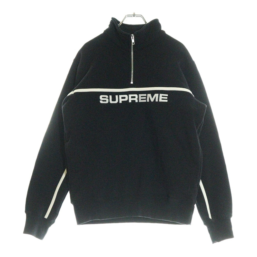 SUPREME(シュプリーム) 17AW 2-tone Half Zip Sweatshirt フロントロゴ ツートーン ハーフ ジップ スウェットトレーナー ブラック